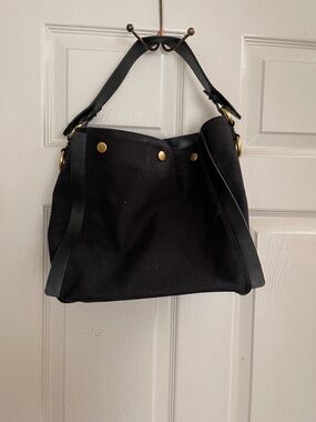 Rebecca Minkoff Black Leather Shoulder Bag Gold Hardware